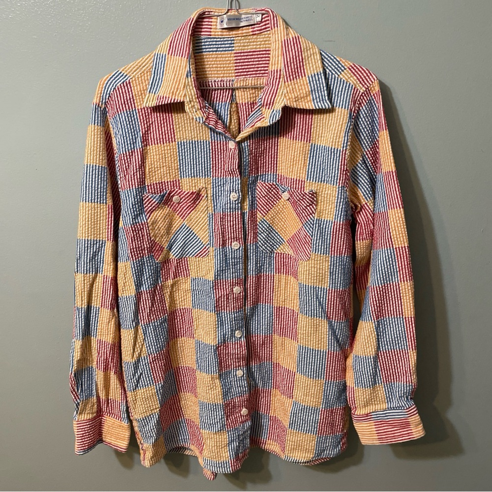 Vibrant Plaid Button-Down Shirt for Men